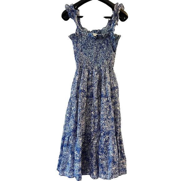 Amanda Uprichard Adelene Midi Dress in Chalet Size S blue white SW - Picture 9 of 15